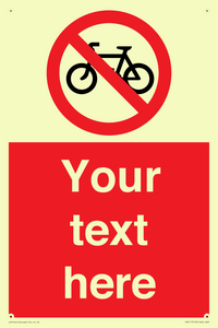 Custom No Cycling Sign